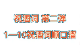 祝酒词第二弹，1一10祝酒词顺口溜，学会了你就是酒桌上最靓的仔视频封面