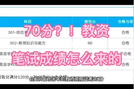 70分？！教资笔试成绩怎么来的？——一分半钟说清楚笔试分由来视频封面