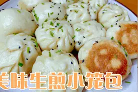 生煎小笼包的家常做法，蓬松暄软底部金黄酥脆，附详细配方和步骤视频封面