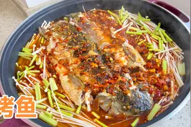 小胖说想吃烤鱼了，阿源花20买一条草鲤做烤鱼，香辣入味，超解馋视频封面