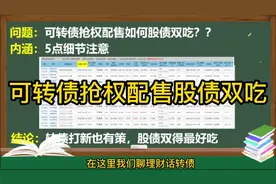 可转债抢权配售如何股债双吃，你知道吗？