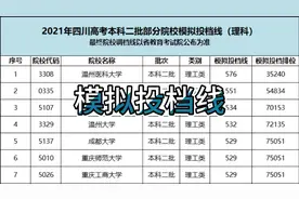 2021年四川高考本二批部分院校模拟投档线来了！考生可参考！视频封面