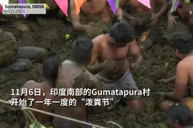 印度南部村庄举办“泼粪节”，村民互泼牛粪祈求好运视频封面