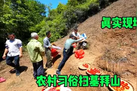 沉淀式看农村如何扫墓拜山，感受一下清明农村习俗，祭拜祖先视频封面