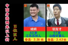 中国身高2米以上的11位巨人，其中姚明最矮，看看你都认识谁？