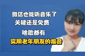 微信也可以听音乐了，你知道吗？啥歌都有，还是免费的，太好了！视频封面