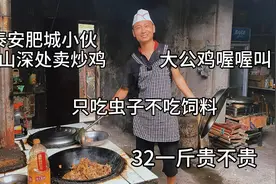 泰安小伙卖炒鸡，开在大山脚下农村里，3年土公鸡32块1斤，贵不贵视频封面