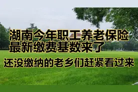 湖南省公布了职工养老保险最新缴费基数，没缴纳的老乡赶紧看过来视频封面