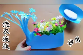 变废为宝！1个洗衣液瓶改成1个花盆和1个肥皂盒！很实用，已收藏视频封面