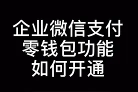 企业付款到零钱包功能如何开通，企业微信支付商户平台开通。视频封面