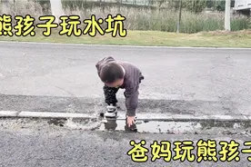 带熊孩子逛公园，看到水坑两眼放光，玩得像只又黑又胖的野猴子视频封面