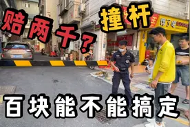 外卖哥撞坏小区停车杆，保安张口索赔几千块，亮出绝活一招搞定！视频封面