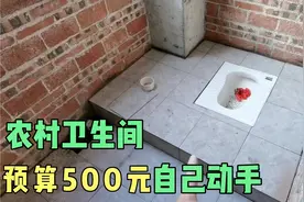 装修农村老家卫生间，一天半完成铺装，预算只有500元效果如何？视频封面