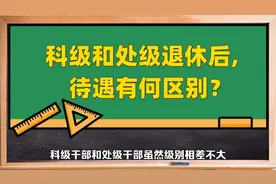 科级干部和处级干部退休后，待遇有何区别？视频封面