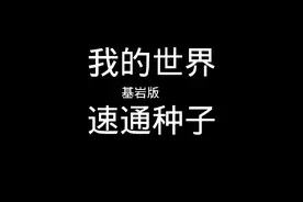 我的世界可以用来速通的种子