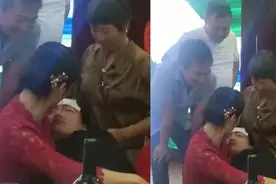 感动！新郎结婚当天喝醉酒，被新娘抱在怀里，满脸心疼视频封面