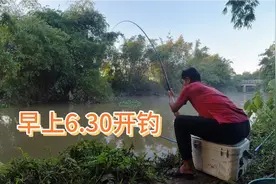 早上六点半开钓，水深2.8米的小溪，玉米挂钩视频封面