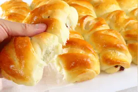 这个方法太简单容易！松软美味面包，只需10几分钟，孩子就能吃上