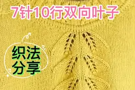 石家庄60后退休教师 分享7针10行双向叶子编织方法 简单易学漂亮视频封面