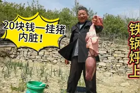 花20块钱买一挂猪内脏，农村老爹用大铁锅一煮，一家人啃的真香视频封面