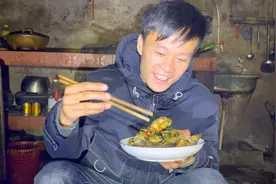 今晚在溪流抓到一些河鱼，回家直接下锅油炸真的又香又鲜视频封面