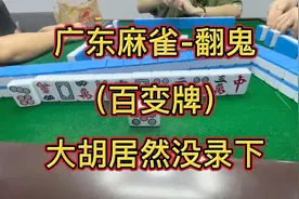 寻晚嘅两铺大胡居然无录到😭 十三幺加天胡四鬼啊！ #广东麻将