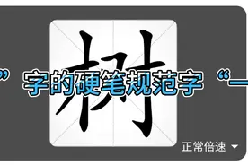 “树”的规范字结构教学视频，如果不明白木字旁的书写是不会写好视频封面
