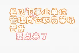 县以下事业单位管理岗职员等级晋升要点5来了视频封面