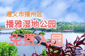 遵义市播州区播雅湿地公园免费入园游玩休闲观看大型水幕喷泉视频封面