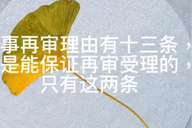 民事再审理由有十三条，但是能保证再审受理的，只有这两条视频封面