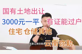 云南弥勒城郊土地国有出让，有证可以过户，挂价3000元一平！视频封面
