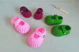 再来一款漂亮的婴儿宝宝鞋，钩一次就能成功，详细教程(上集)