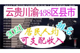 2021云贵川渝438区县市人均可支配收入排名，看西南地区差异如何视频封面