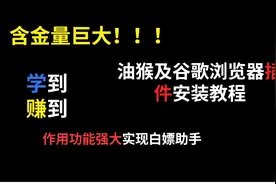 油猴谷歌浏览器插件安装教程及文件下载面向小白教程含金量非常大