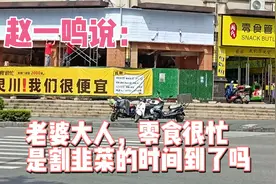 赵一鸣说：老婆大人，零食很忙，是因为割韭菜的时间到了吗？视频封面