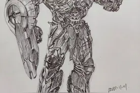 耗了几天时间画的手绘画临摹，汽车人领袖-擎天柱，加油！