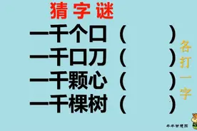 字谜：一千个口，一千口刀，一千颗心，一千棵树，分别是哪几个字视频封面