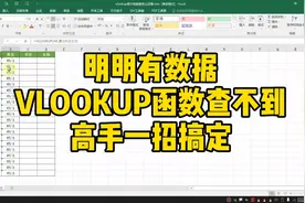 明明看着有数据，VLOOKUP函数却查不到，咋办？视频封面