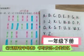 一年级下册，《汉语拼音字母表》书写示范，讲解分类记忆好方法视频封面