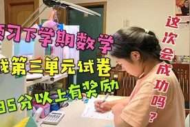 小鱼儿暑假预习六年级数学，挑战考95分有奖励，批完分数哭笑不得视频封面