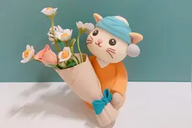粘土手工diy，橡皮泥创意可爱摆件，教师节礼物猫咪花瓶教程视频封面