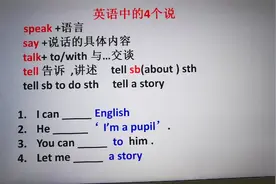 英语中的4个“说” speak / talk/ tell/ say 用法