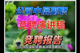 公司中层副职竞聘演讲稿竞聘报告视频封面