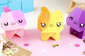 卡通盒子猫，详细折纸教程，好玩有趣开动脑筋视频封面
