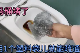 马桶堵了？只用1个塑料袋就能快速搞定，再不用花百元请人疏通视频封面