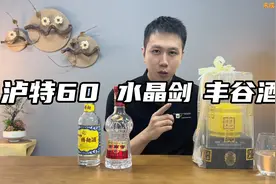 “喝不易醉”的丰谷酒王水平如何？对比水晶剑和泸州老窖特曲60视频封面