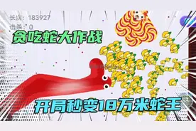 贪吃蛇大作战:小蛇开局秒变18万米大蛇王!视频封面