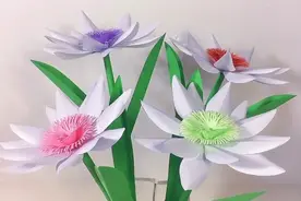 手工：纯洁漂亮的白色纸花花束制作
