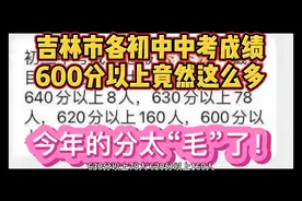 吉林市各初中中考成绩，600分以上竟然这么多！今年的分太“毛”