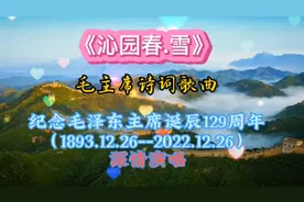 毛主席诗词《沁园春雪》描述了作者的胸怀全局，对革命的坚定信念